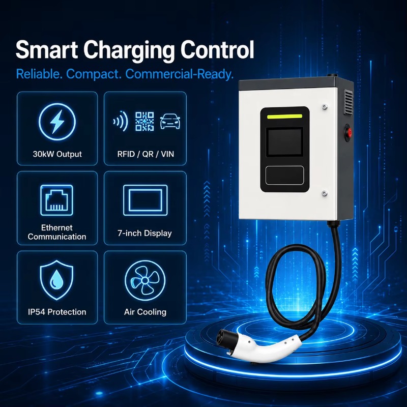 Customized 30kW CCS2 DC Fast E - Dc Fast Charger 30Kw Wallbox Commercial ulasan dan harga